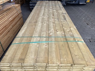Ca. 89x Vuren Channelsiding Geïmpregneerd, 18x145mm, lengte 300cm